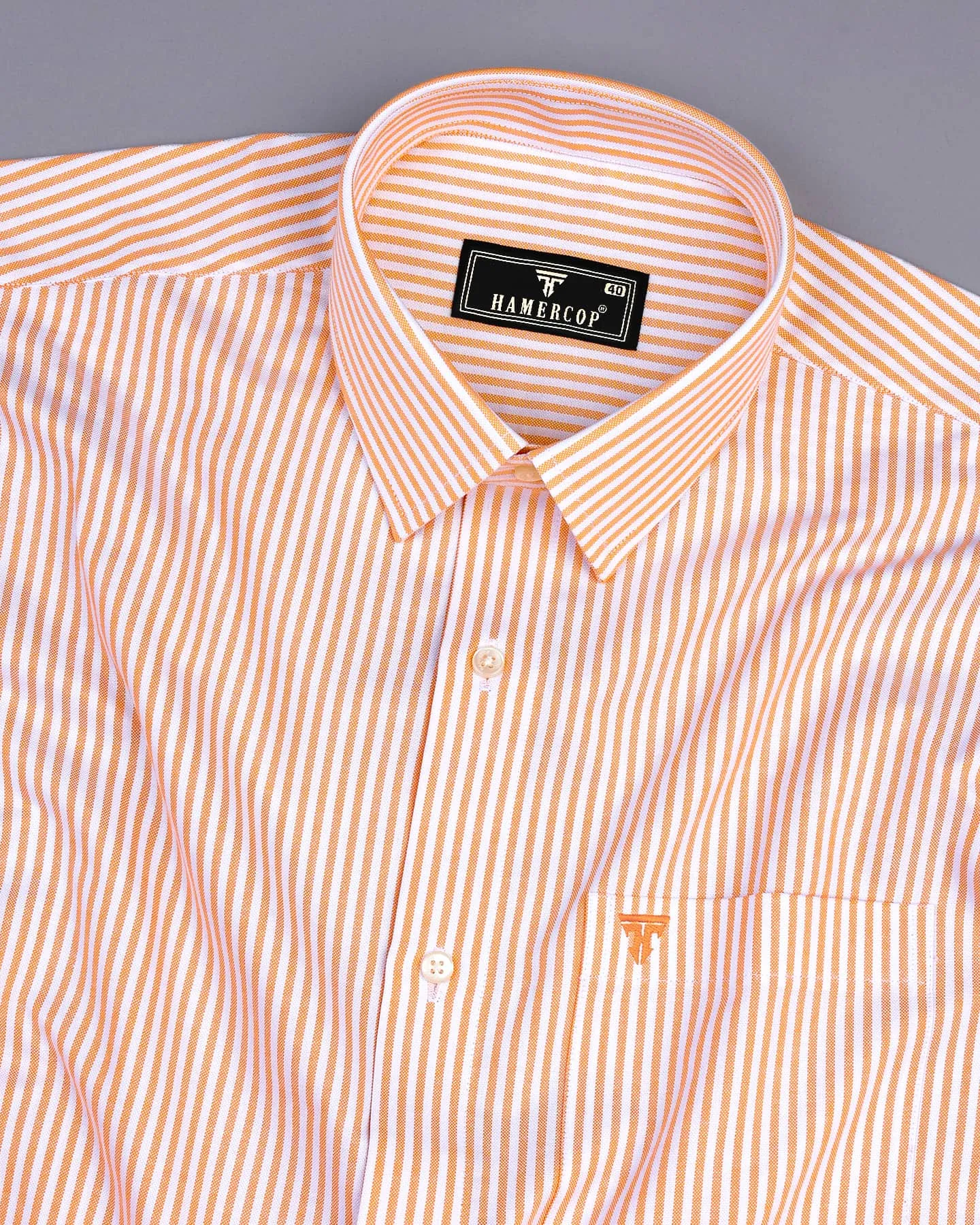 Atlanta Orange Bengal Stripe Oxford Cotton Shirt