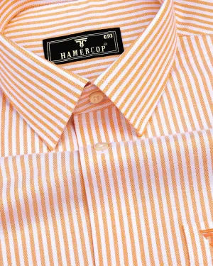 Atlanta Orange Bengal Stripe Oxford Cotton Shirt