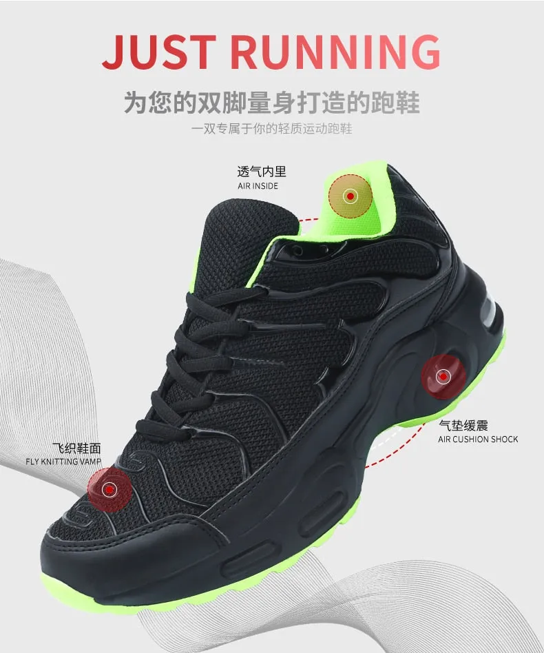 Autumn Black Gingham Pattern Breathable Running Shoes for Men