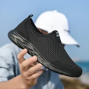 Autumn Black Gingham Pattern Breathable Running Shoes for Men