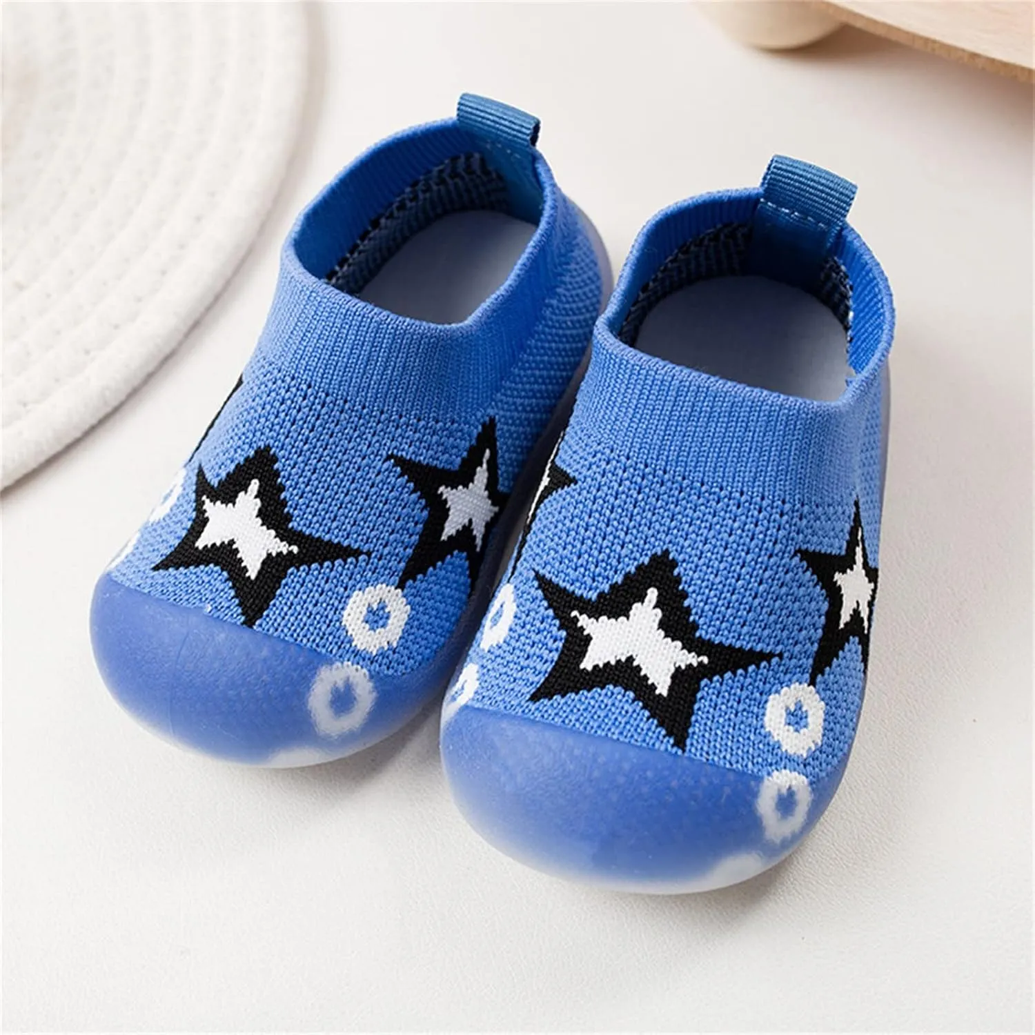 Baby Infant Knit Rubber Sneakers Soft Breathable Non Slip Squeaky Sport First Walking Shoes Toddler Casual Comfy Shoes