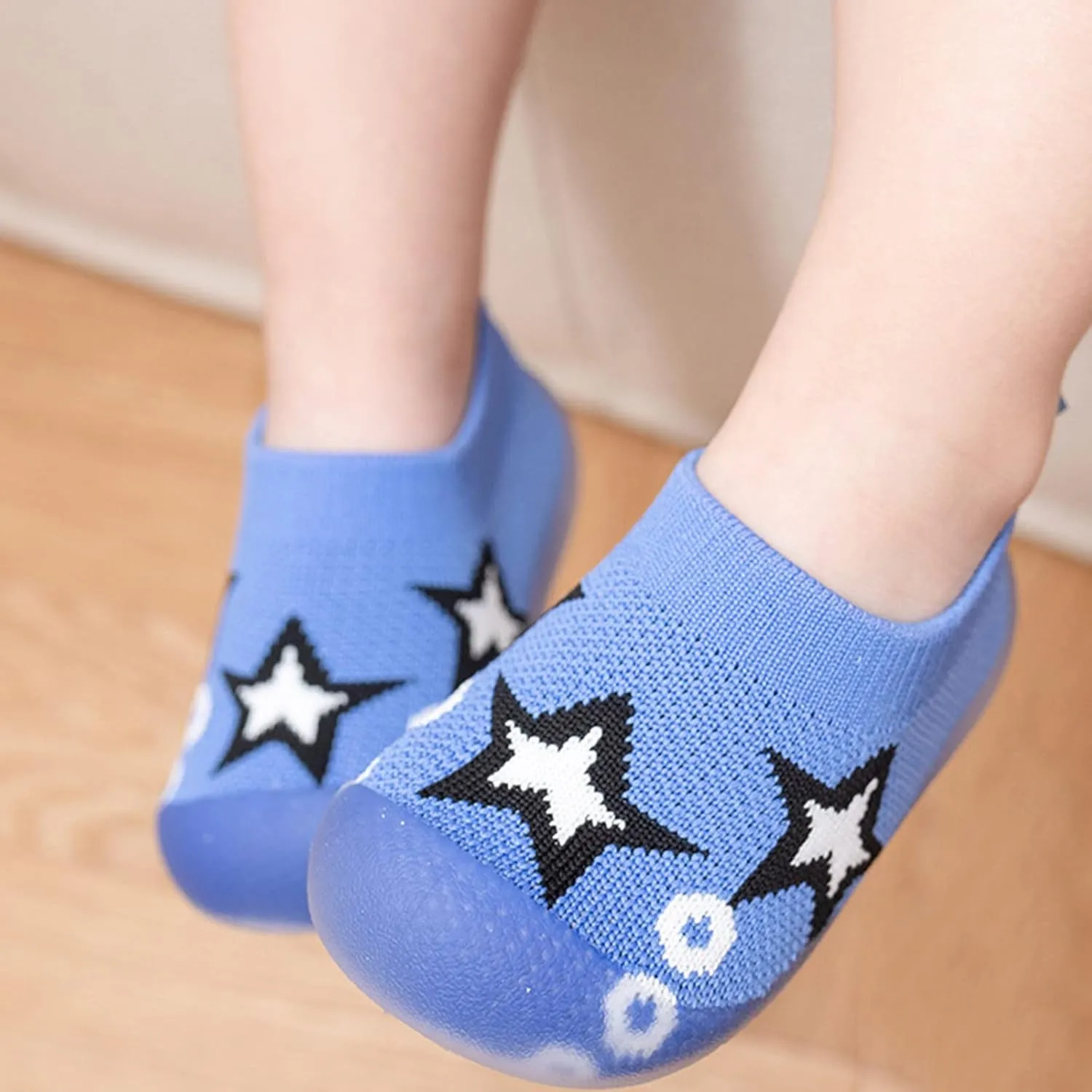 Baby Infant Knit Rubber Sneakers Soft Breathable Non Slip Squeaky Sport First Walking Shoes Toddler Casual Comfy Shoes