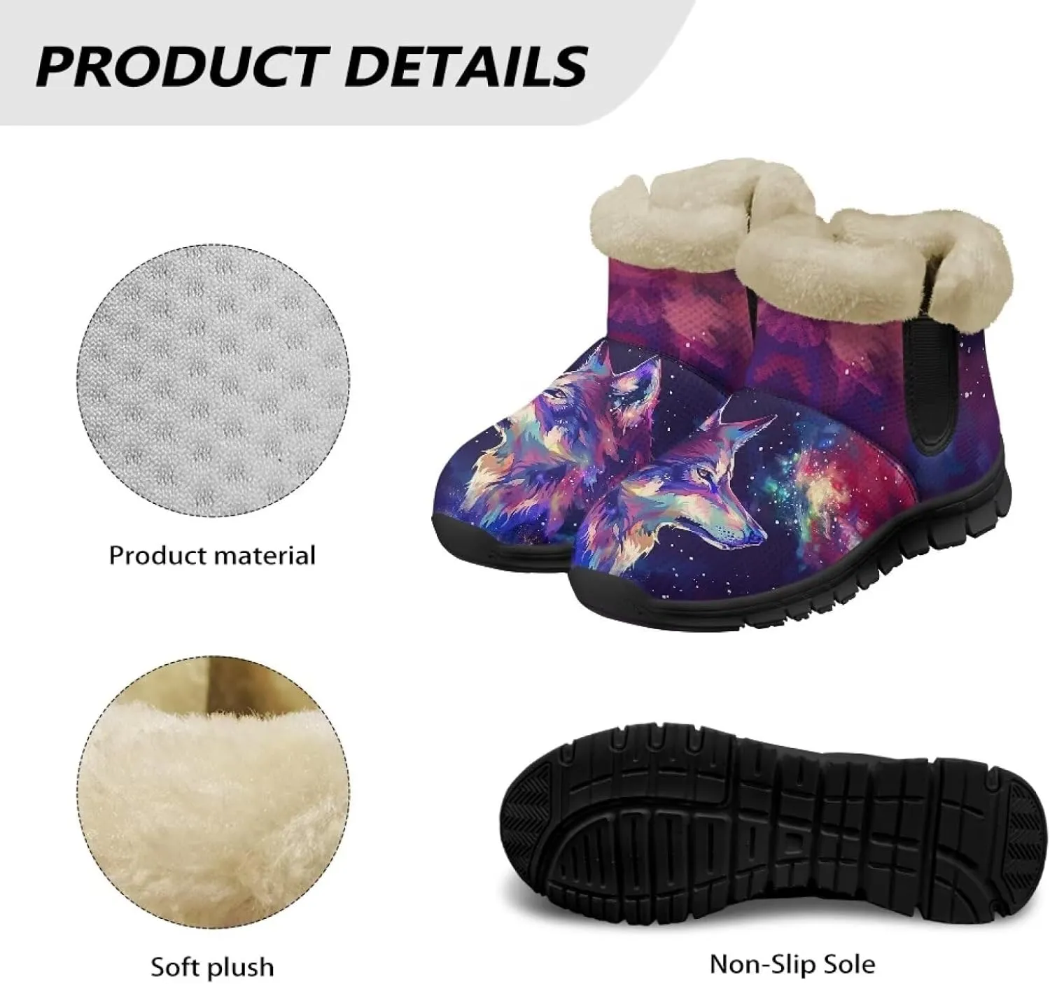 Binienty Snow Boots for Women Anti-Slip Fur Fleece Lined Ankle Boot Winter Boots Outdoor