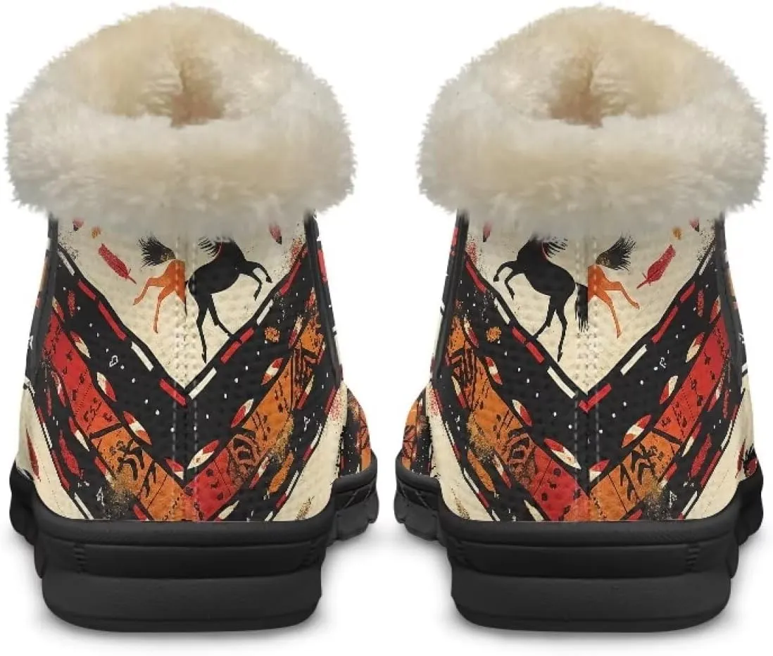 Binienty Snow Boots for Women Anti-Slip Fur Fleece Lined Ankle Boot Winter Boots Outdoor