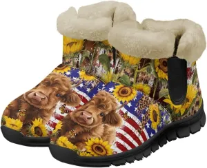Binienty Snow Boots for Women Anti-Slip Fur Fleece Lined Ankle Boot Winter Boots Outdoor
