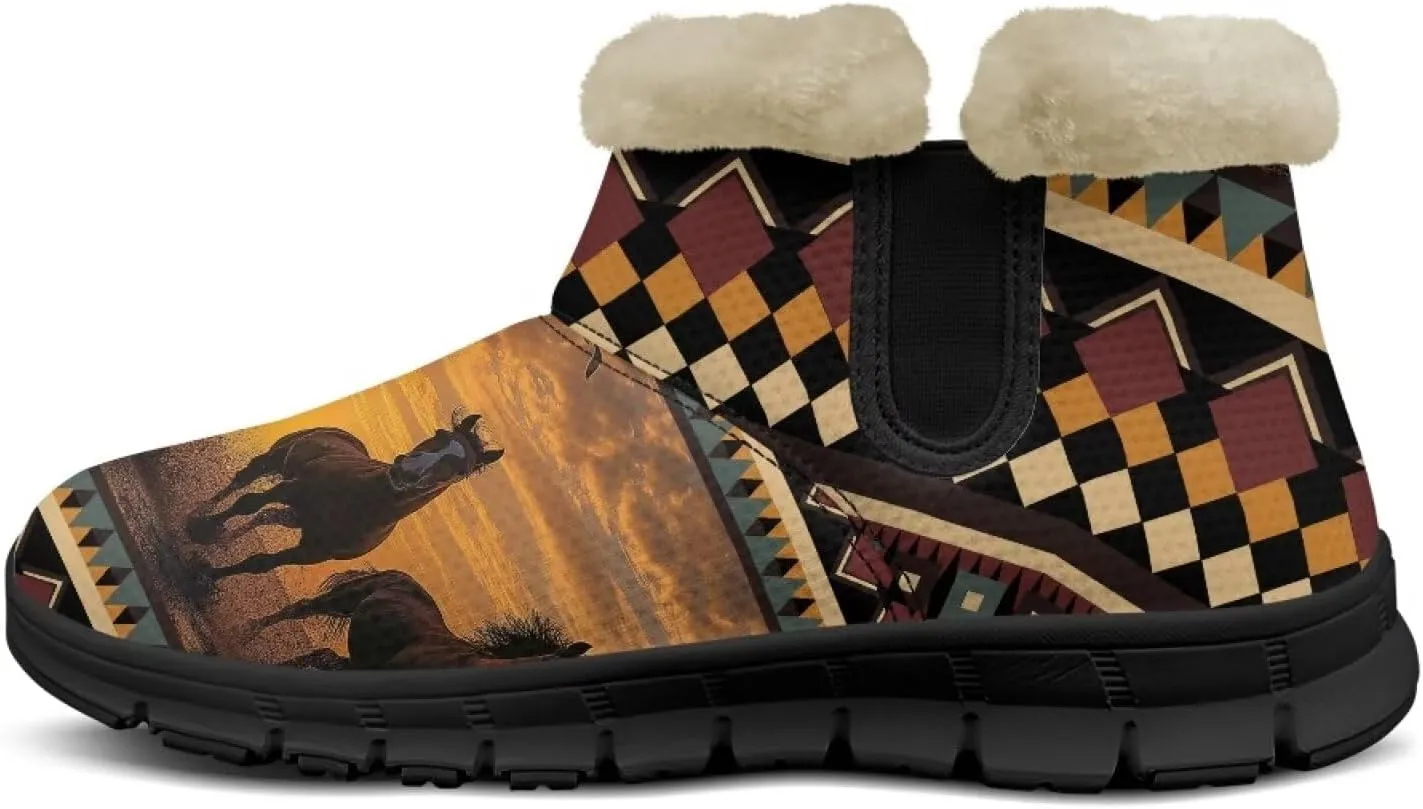 Binienty Snow Boots for Women Anti-Slip Fur Fleece Lined Ankle Boot Winter Boots Outdoor