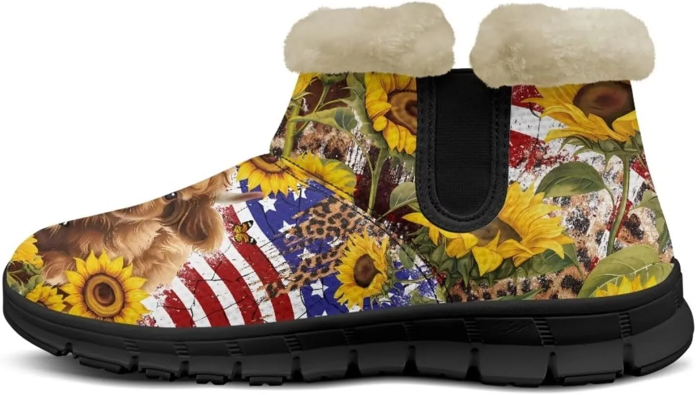 Binienty Snow Boots for Women Anti-Slip Fur Fleece Lined Ankle Boot Winter Boots Outdoor
