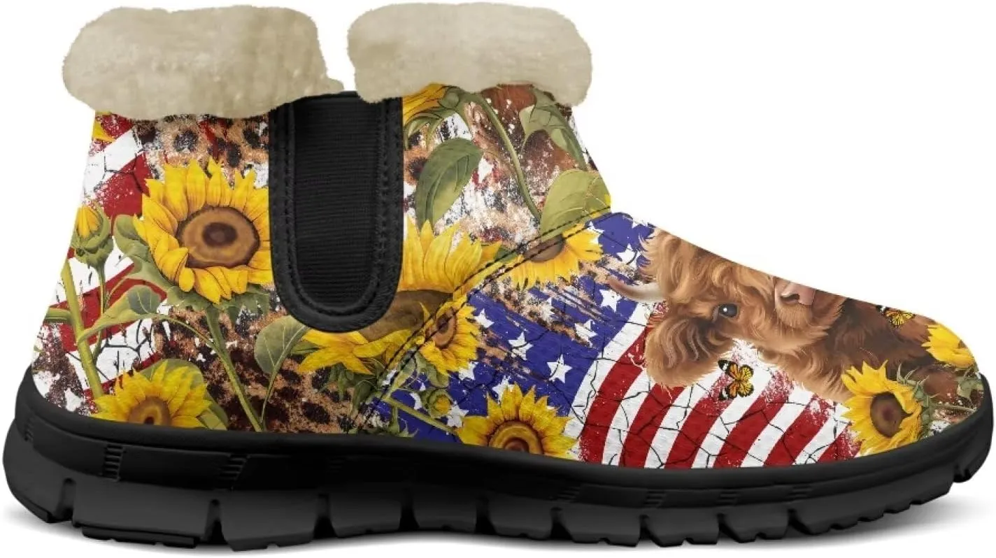 Binienty Snow Boots for Women Anti-Slip Fur Fleece Lined Ankle Boot Winter Boots Outdoor