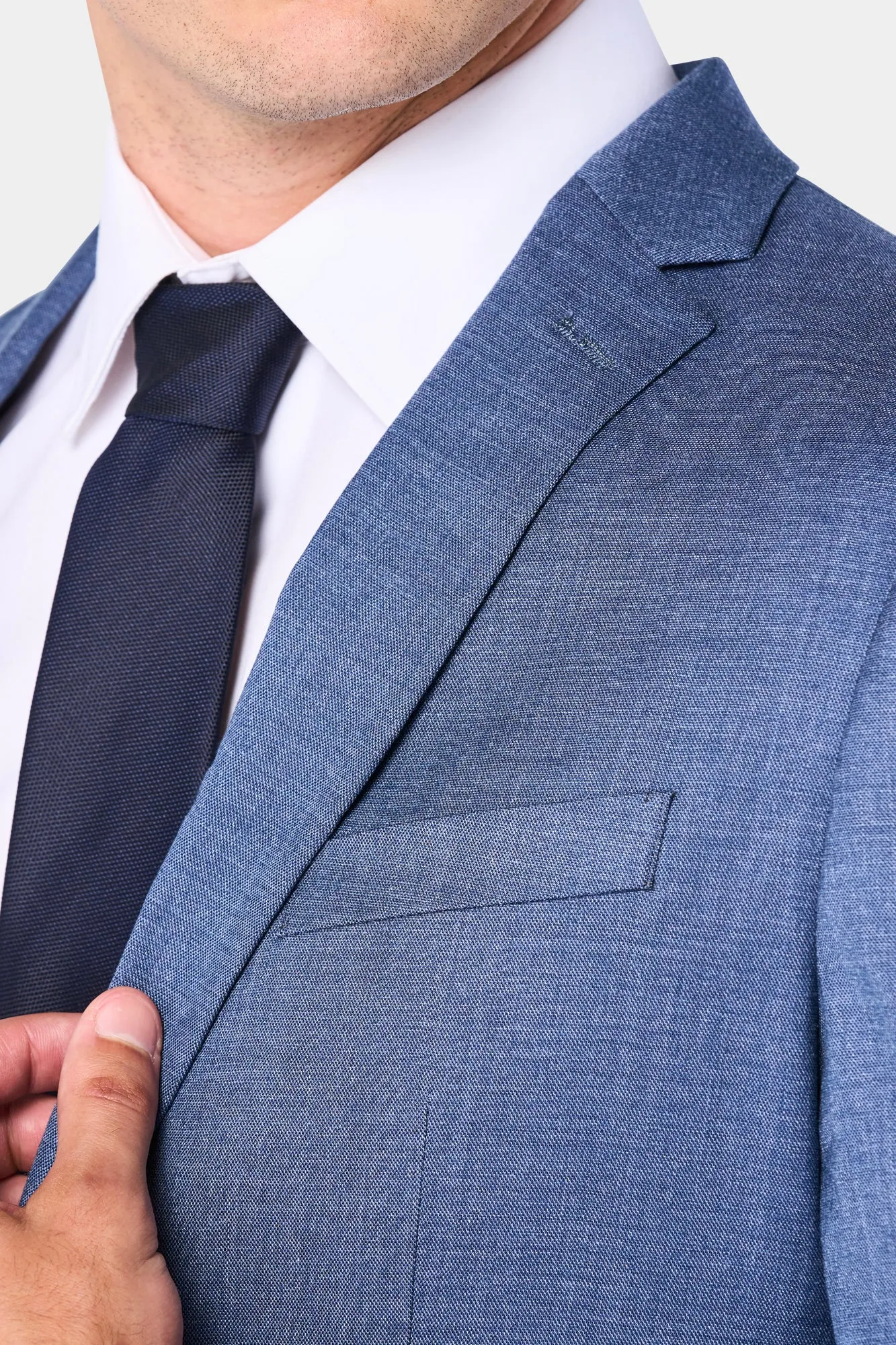 Blue Sharkskin 2 Button Suit
