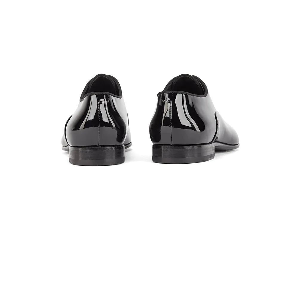 Boss Oxford shoes in patent leather with grosgrain piping