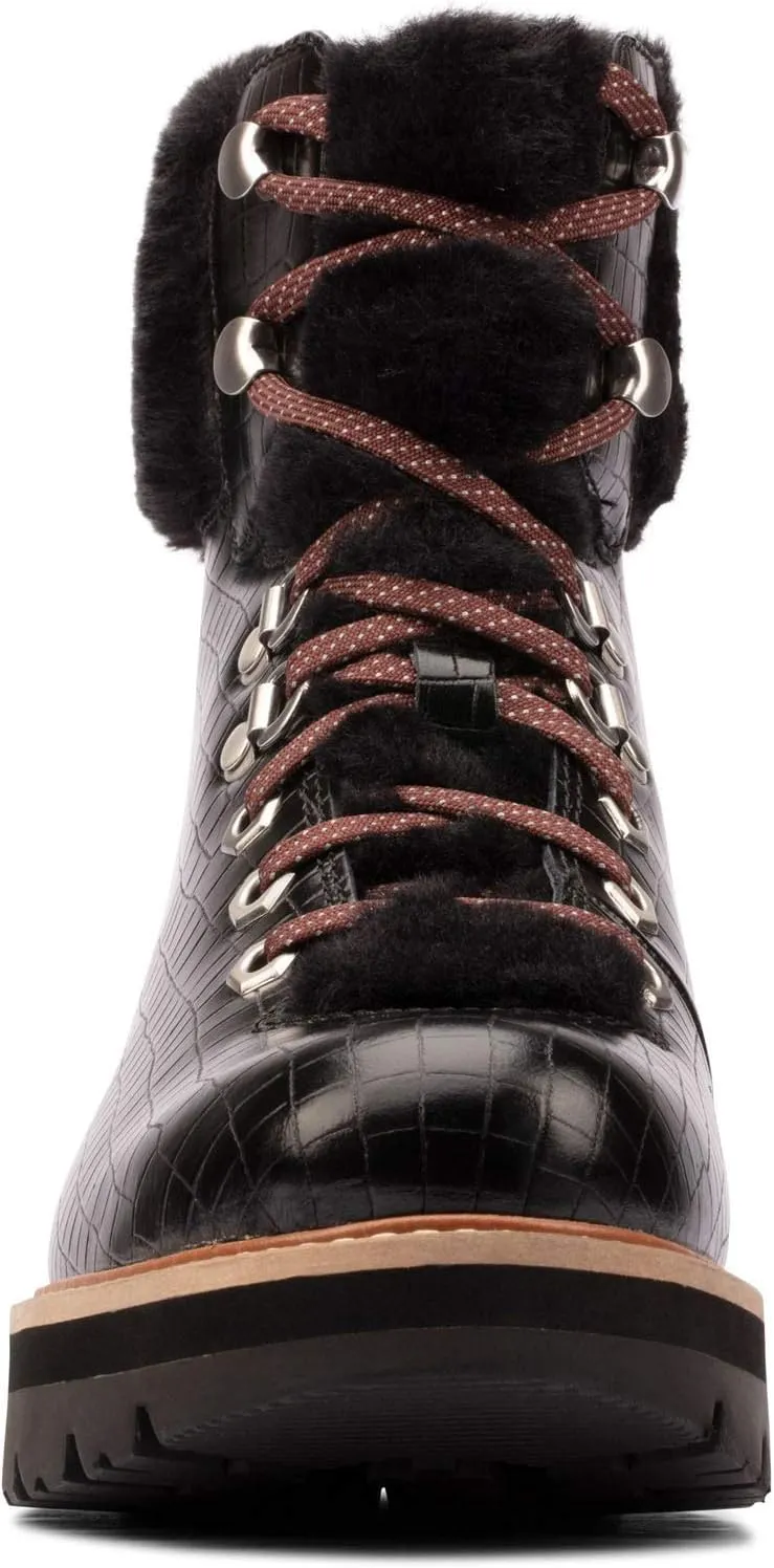 Clarks Womens Orianna Hiker Leather Lace up Hiking Boots