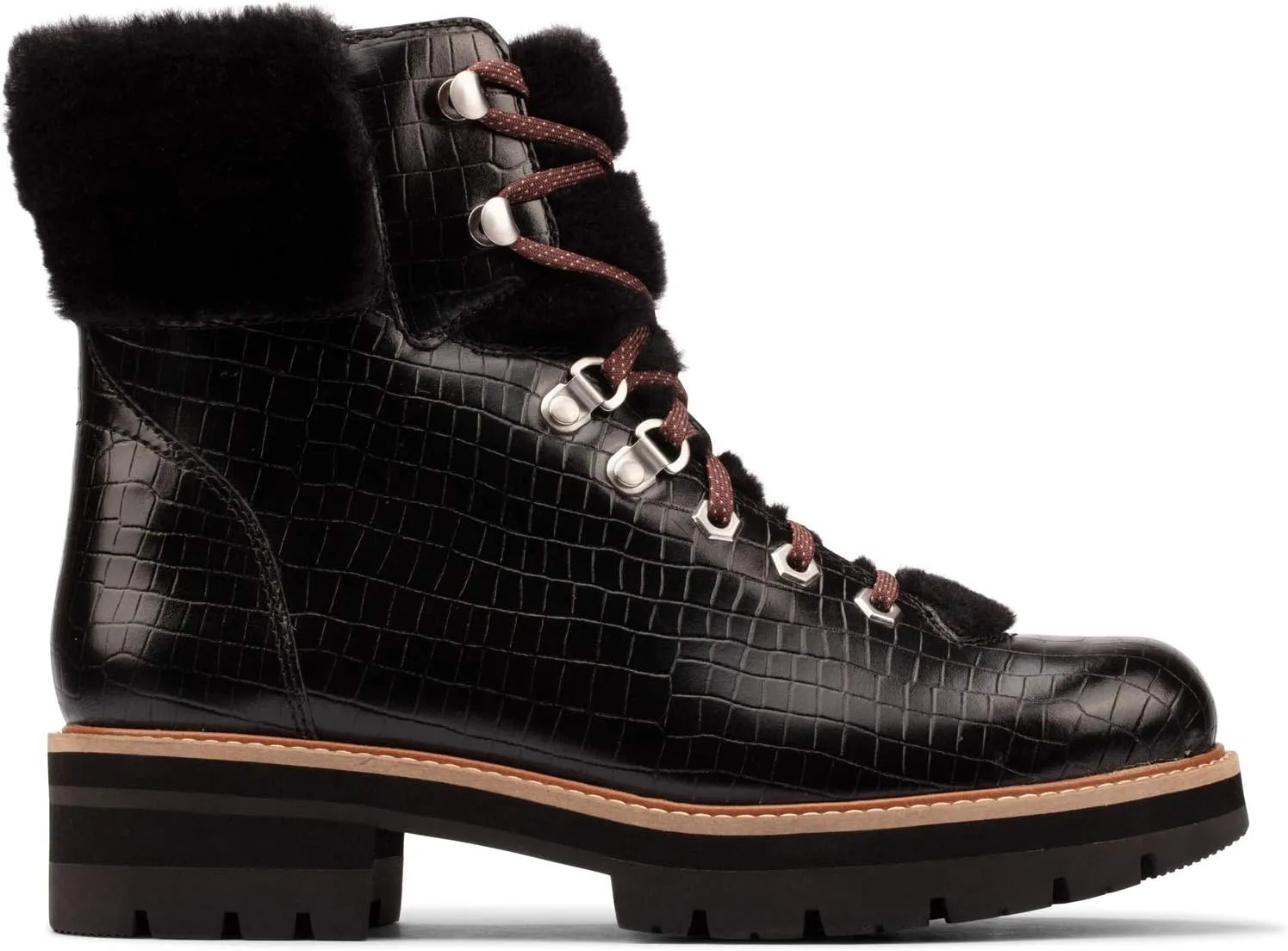 Clarks Womens Orianna Hiker Leather Lace up Hiking Boots