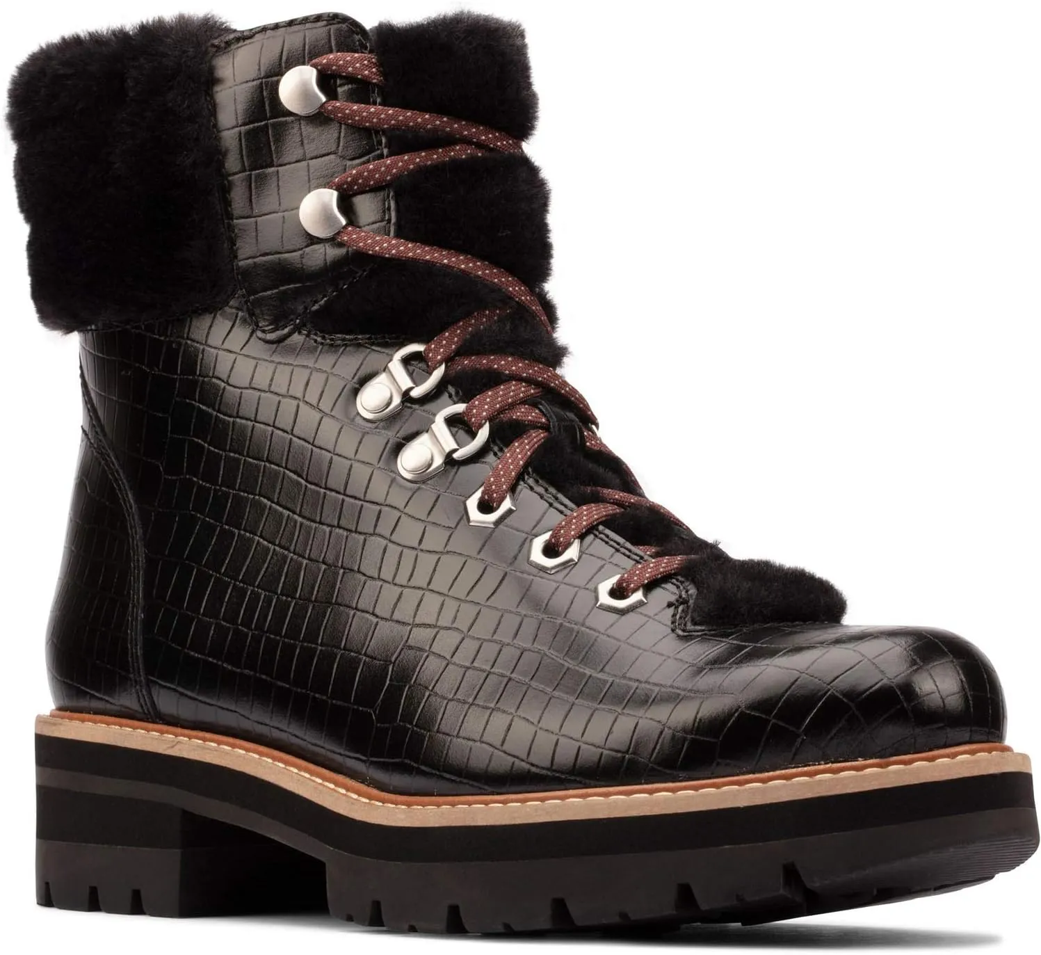 Clarks Womens Orianna Hiker Leather Lace up Hiking Boots