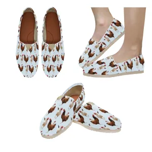 Espadrilles Canvas Flock of Chickens Light Blue Women's Canvas Slip-On Shoes(Model1206)