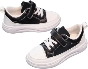 Girls Boys PU Leather Casual Sneakers Kids Tennis School Casual Walking Rubber Sole Non Slip Flat Shoes for Little Kid