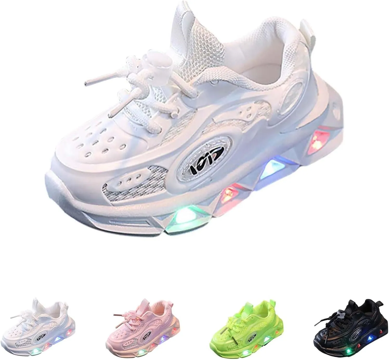 Girls Light Up Shoes Lac?? Up Non-Slip Luminous Shoes Low Top Mesh Lightweight Casual Sneaker Led Casual Shoes