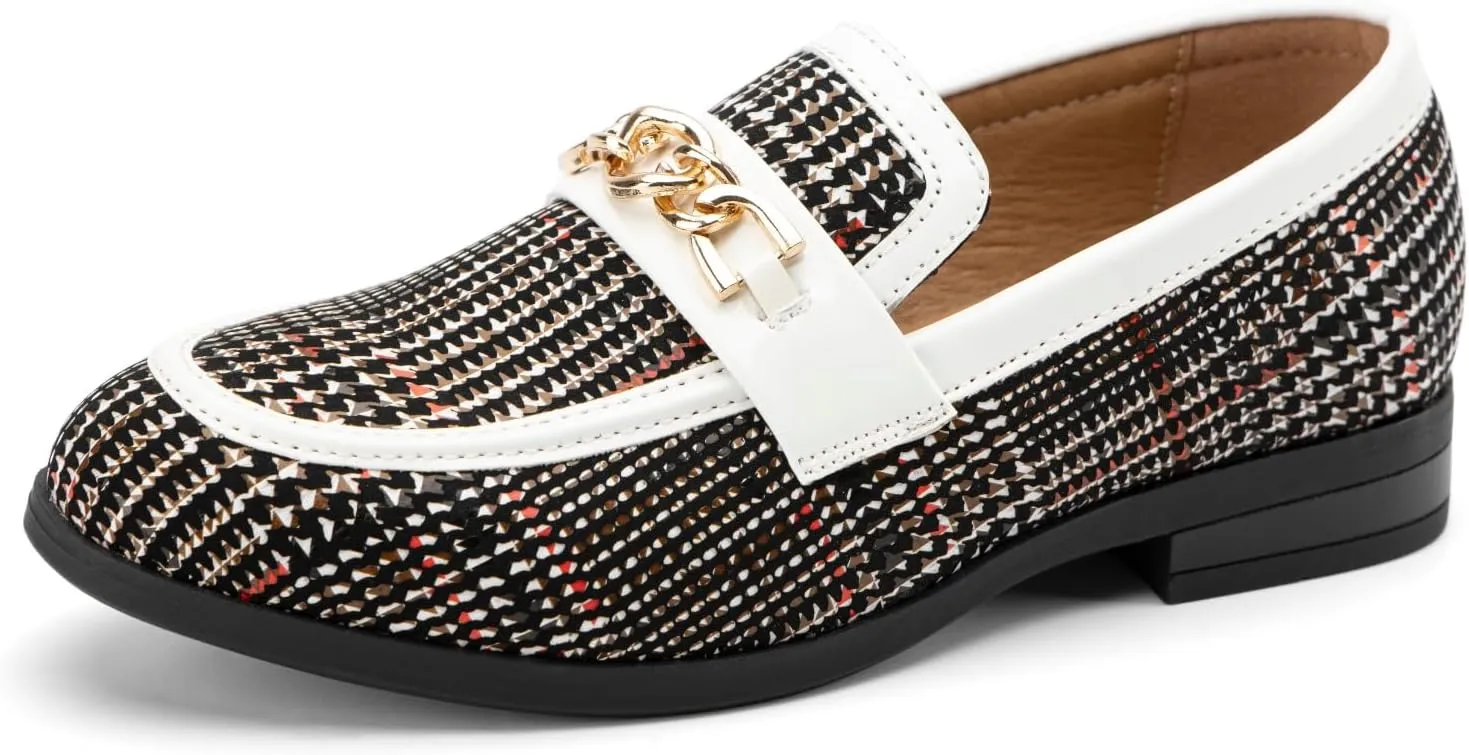 JITAI Boys Slip-On Leather Loafers - Luxury Dress, Casual & Tuxedo Shoes for Boys