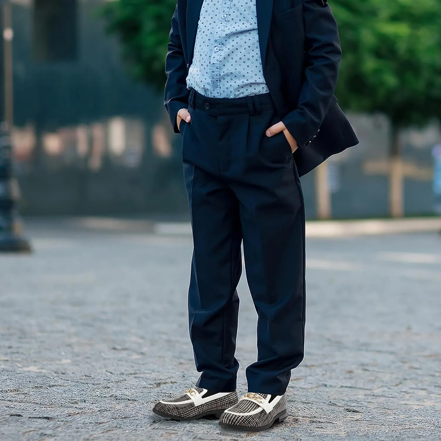 JITAI Boys Slip-On Leather Loafers - Luxury Dress, Casual & Tuxedo Shoes for Boys