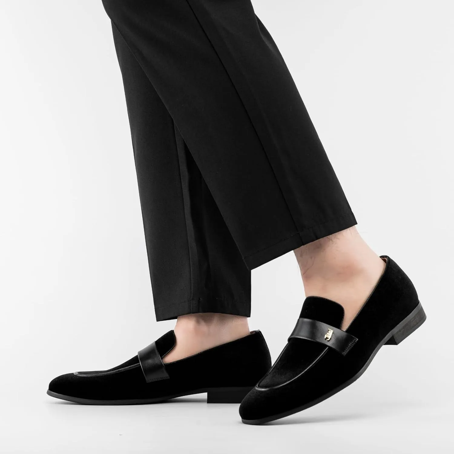 JITAI Men's Casual & Dress Loafers | Slip-On Suede Luxury Shoes with Metal Buckle Decoration for Wedding, Tuxedo, Prom, Party & Fashion Events
