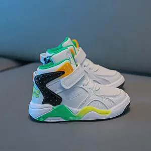 Kids Girls Boys Hig-top Breathable Basketball Sport Shoes