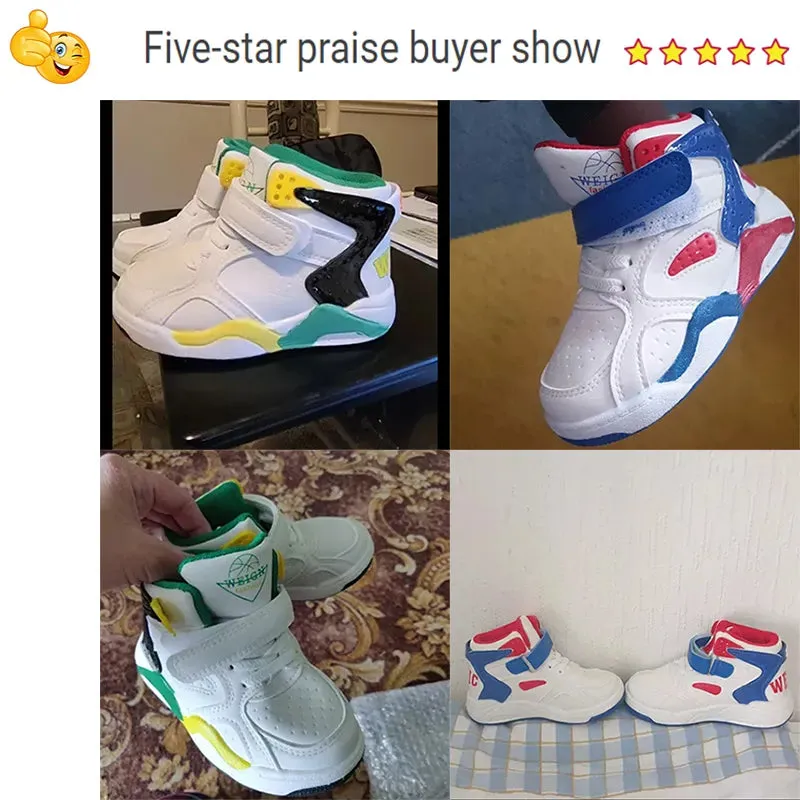 Kids Girls Boys Hig-top Breathable Basketball Sport Shoes