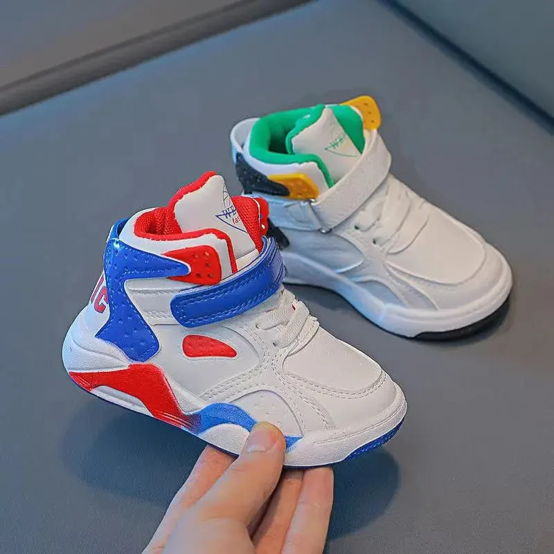 Kids Girls Boys Hig-top Breathable Basketball Sport Shoes
