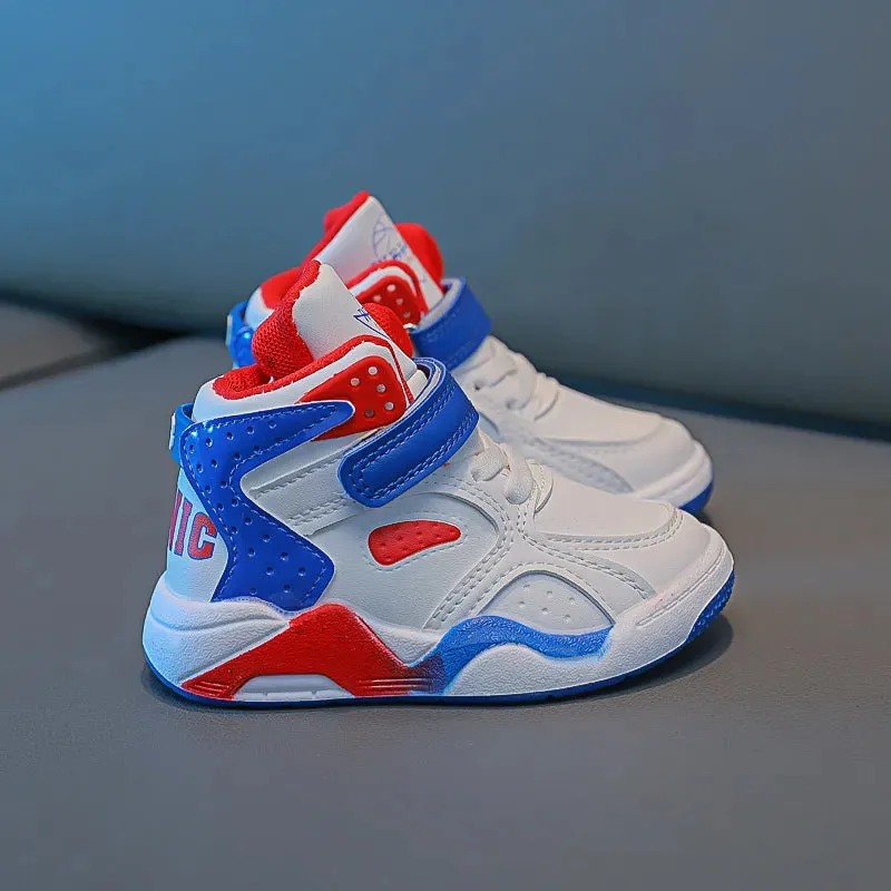Kids Girls Boys Hig-top Breathable Basketball Sport Shoes