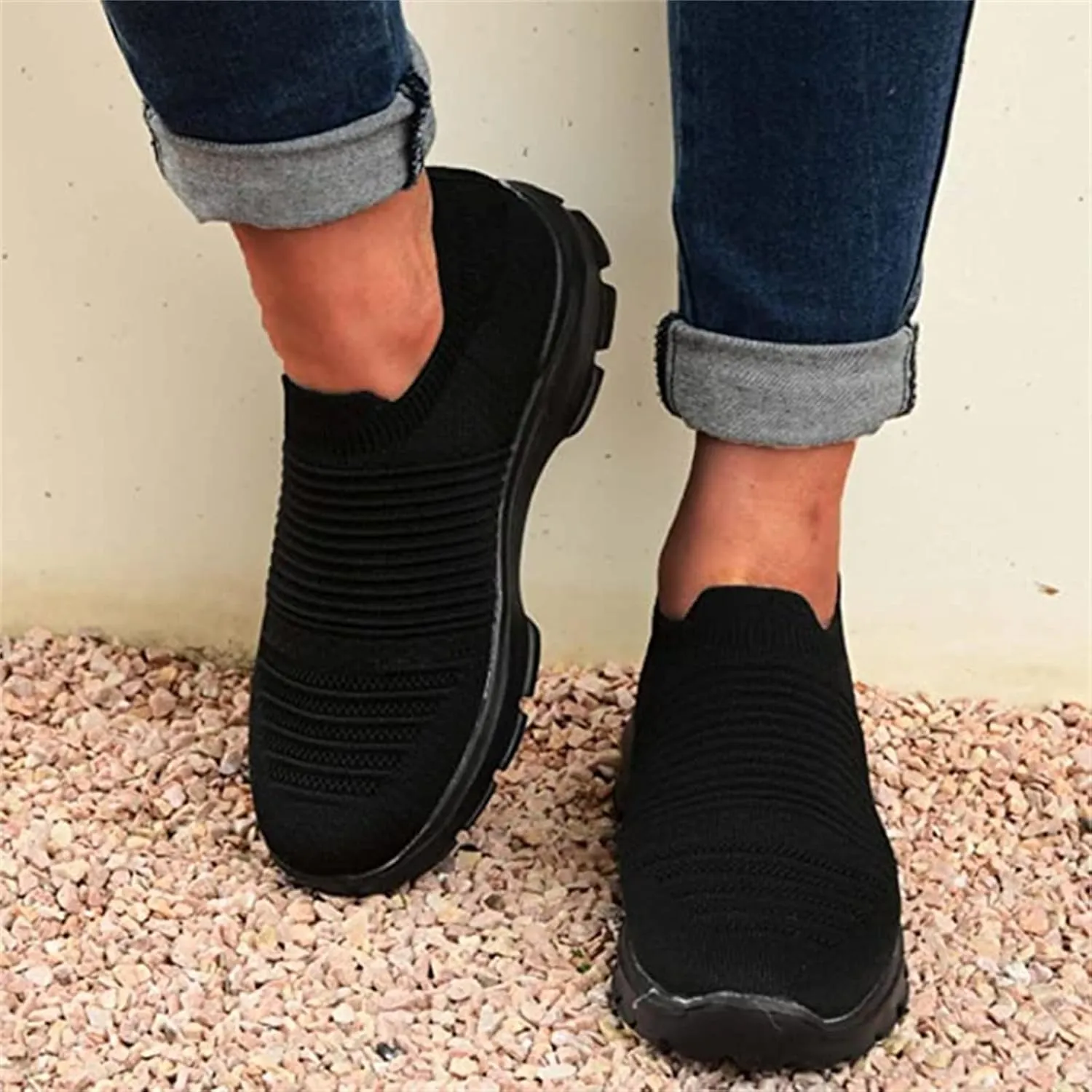 Ladmiple Gym Shoes For Women Workout Running Walking Tennis Shoes Slip On Lightweight Casual Non Slip Athletic Sneakers