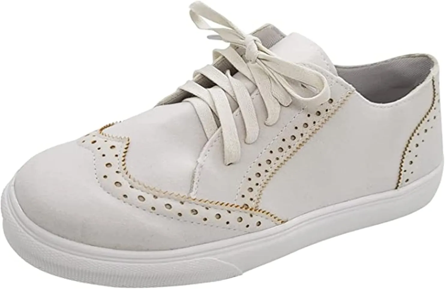 Ladmiple Sneakers For Women Slip On Wide Width Casual Lace Up Canvas Walking Shoes Dressy Summer Fashion Flats Loafers