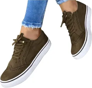 Ladmiple Sneakers For Women Slip On Wide Width Lace-up Casual Canvas Walking Shoes Fashion Casual Summer Flats Loafers