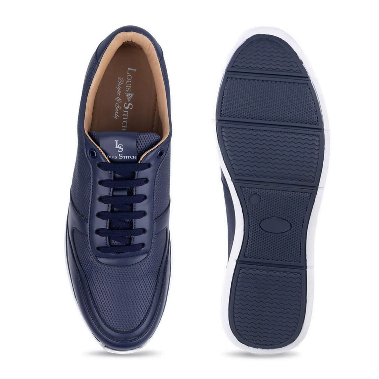 LOUIS STITCH Play Men's Brazillian Blue Fashion Sneakers for Men All Day Comfortable Wear (SNK-DEBU) (Size- 7 UK)