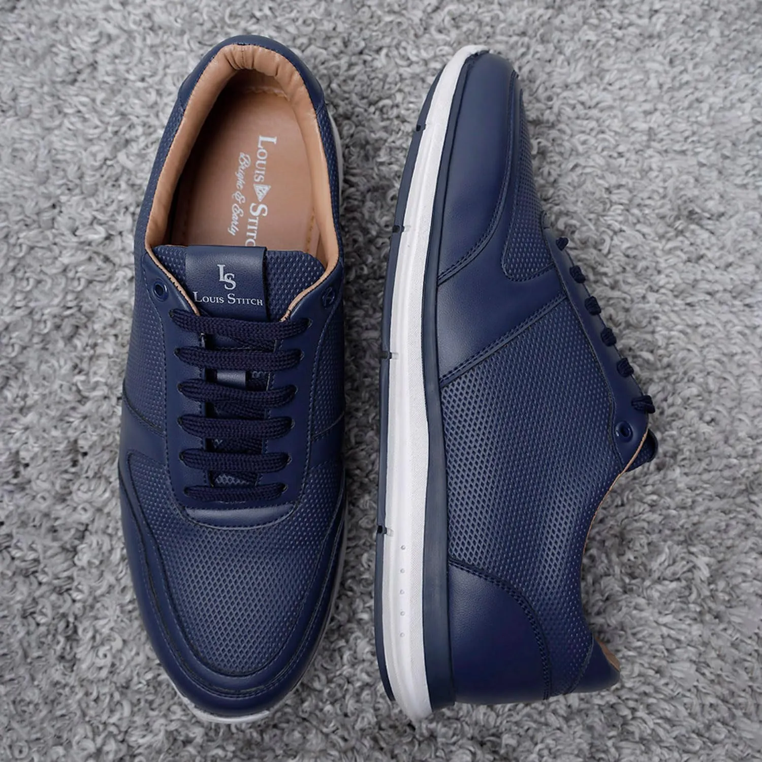 LOUIS STITCH Play Men's Brazillian Blue Fashion Sneakers for Men All Day Comfortable Wear (SNK-DEBU) (Size- 7 UK)