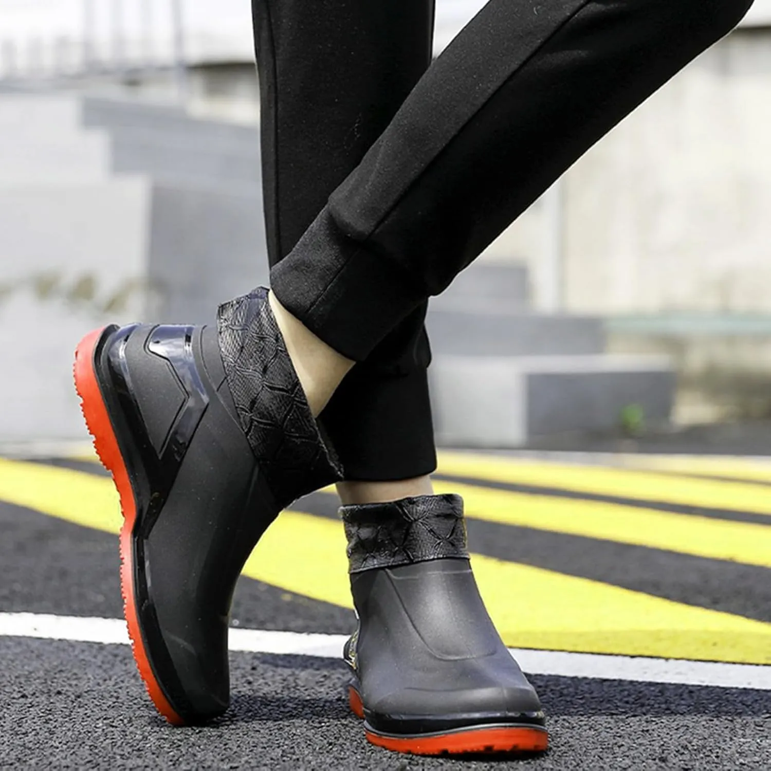 Men Rain Boots Waterproof Ankle Boots Outdoor Garden Shoes