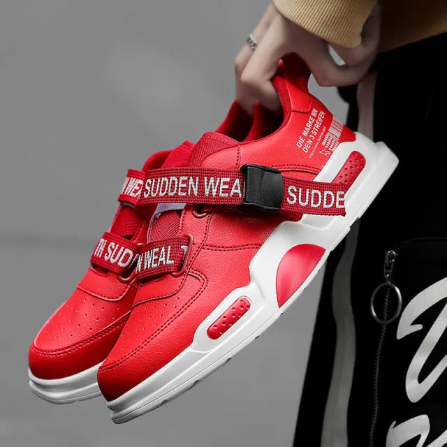 Men&#39;s High Top Fashion Leather Sneakers Trend Hot Sale Comfortable Man Casual Shoes Outdoor Non-slip Breathable Men Shoes