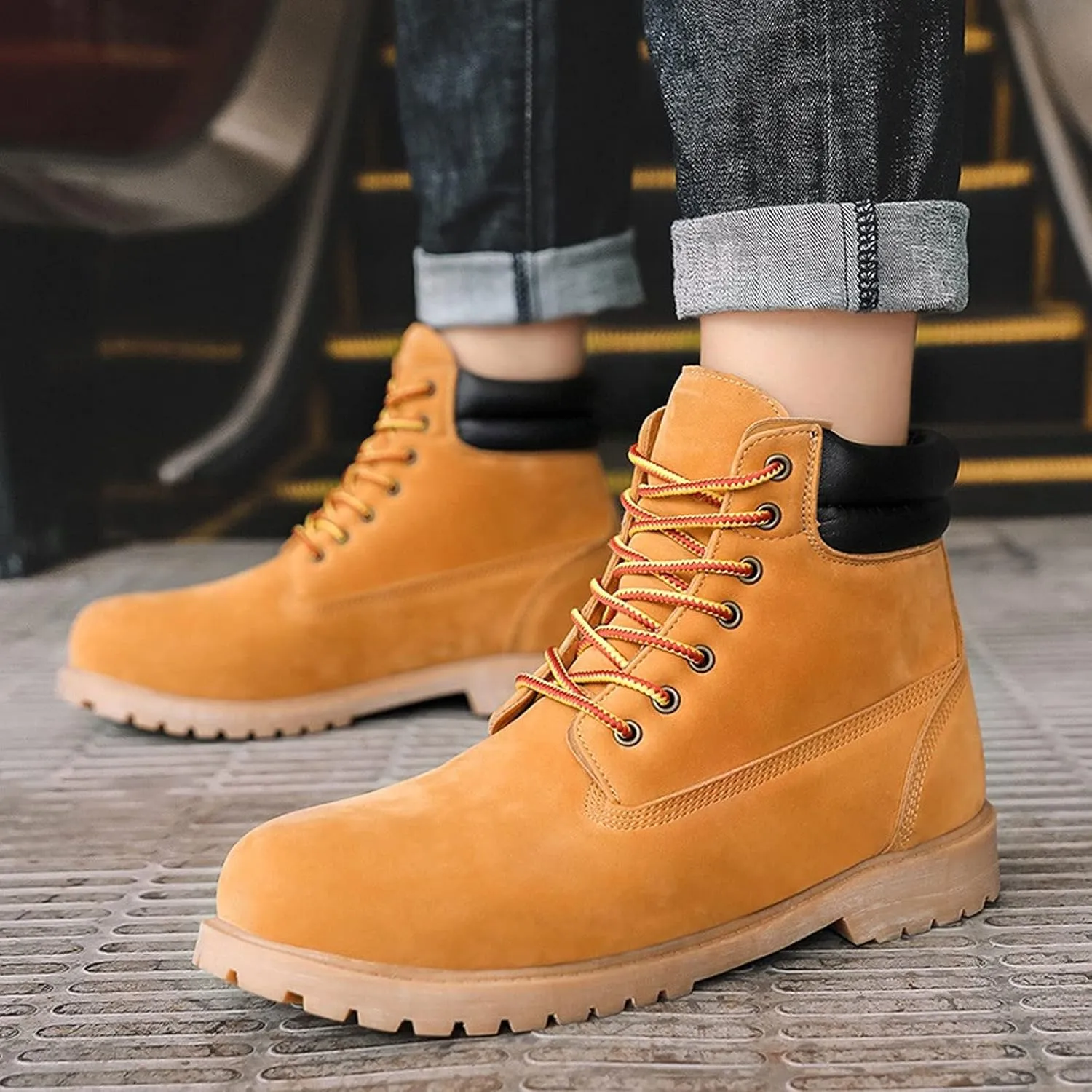 Mens Boots Winter Snow Boots Men Super Warm Men's Boots Sneakers Waterproof Leather Ankle Boots Outdoor Military Hiking Boots Work Shoes