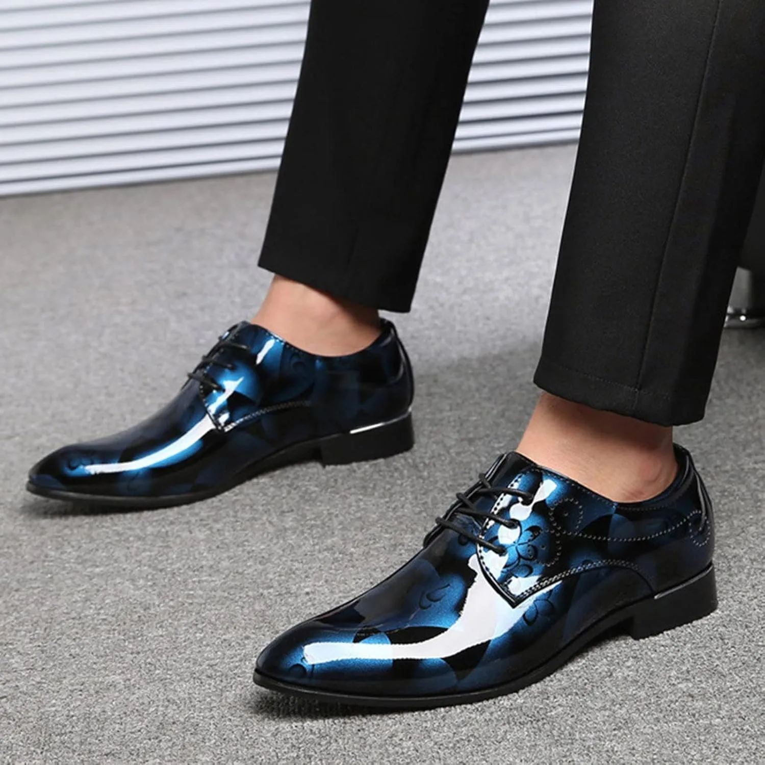 Mens Casual Leather Shoes Size 11 Classical Style Shoes For Men Slip On PU Leather Low Rubber Sole Block Heel Work Designer Leather Shoes for Men
