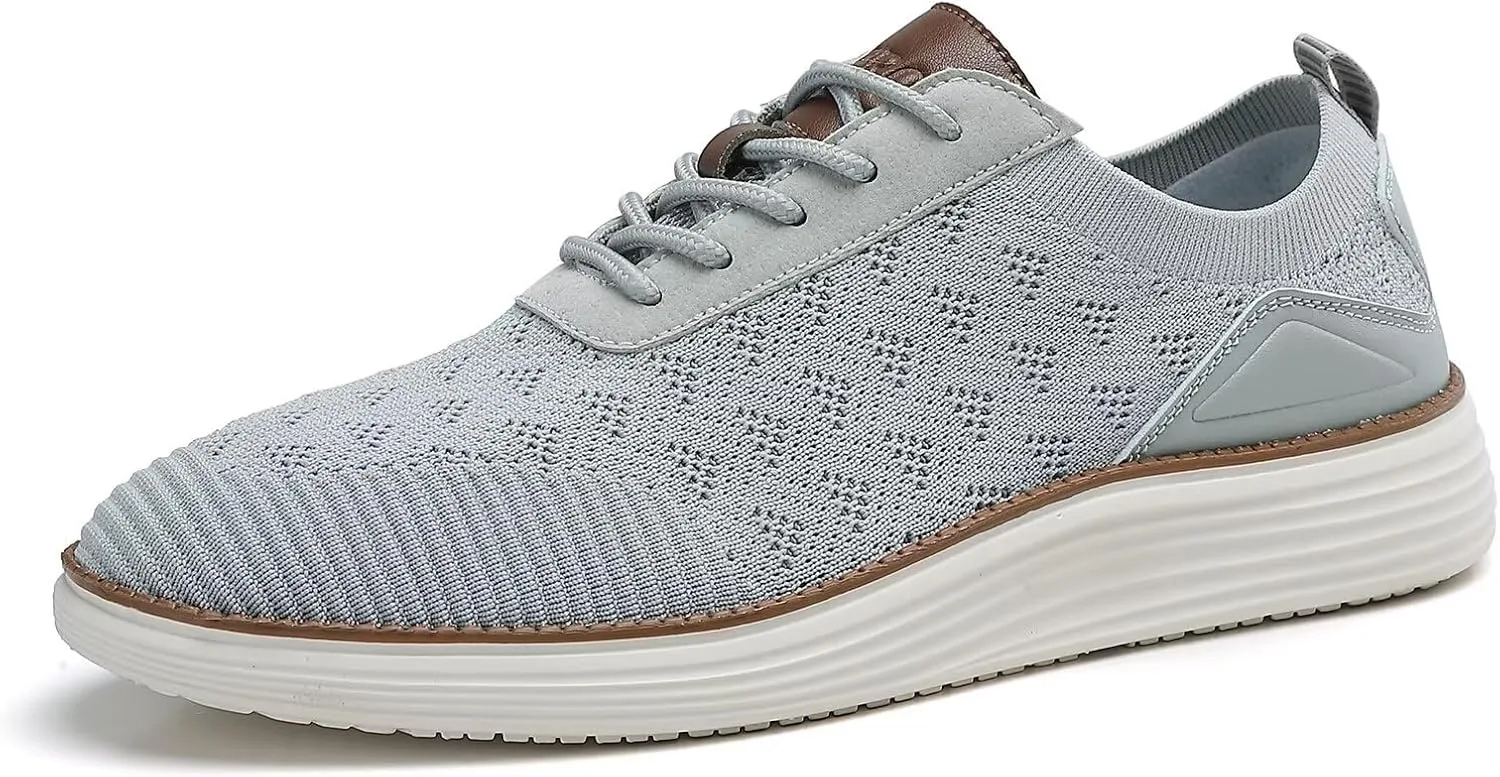 Men's Fashion Dress Sneakers Mesh Oxfords Business Casual Walking Shoes Knit Lightweight Tennis Footwear
