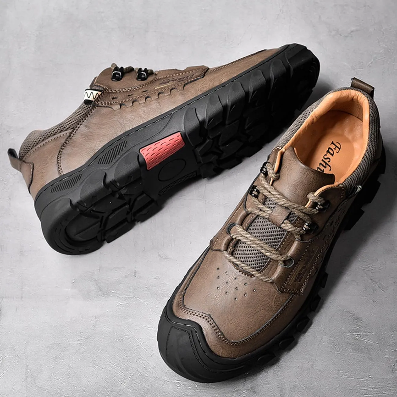 Mens Hiking Shoes Waterproof Breathable Lightweight Leather Hiking Boots Outdoor Training Trekking Shoes