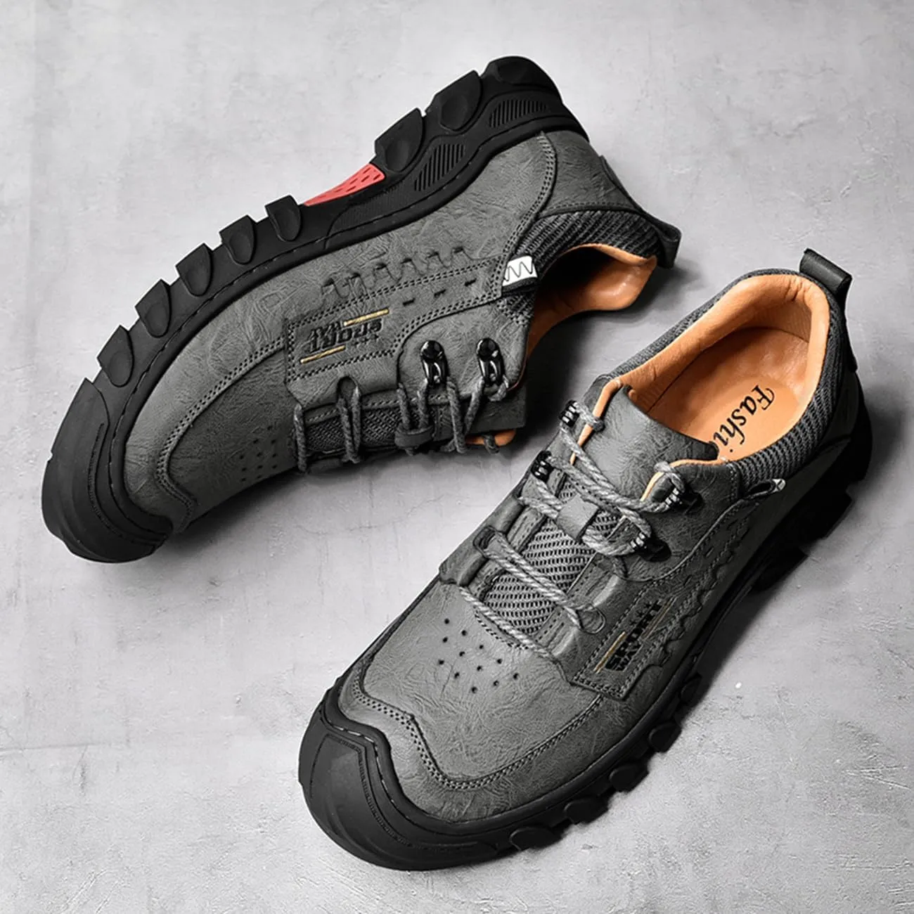 Mens Hiking Shoes Waterproof Breathable Lightweight Leather Hiking Boots Outdoor Training Trekking Shoes