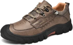 Mens Hiking Shoes Waterproof Breathable Lightweight Leather Hiking Boots Outdoor Training Trekking Shoes