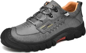 Mens Hiking Shoes Waterproof Breathable Lightweight Leather Hiking Boots Outdoor Training Trekking Shoes