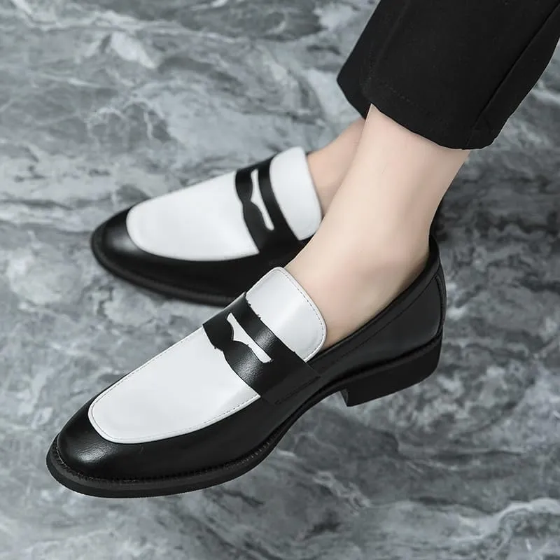 Men's Leather Shoes Loafers Casual Leather Shoes Business Leather Shoes Fashion Men's Casual Pointed Comfy Leather Shoes Casual Shoes