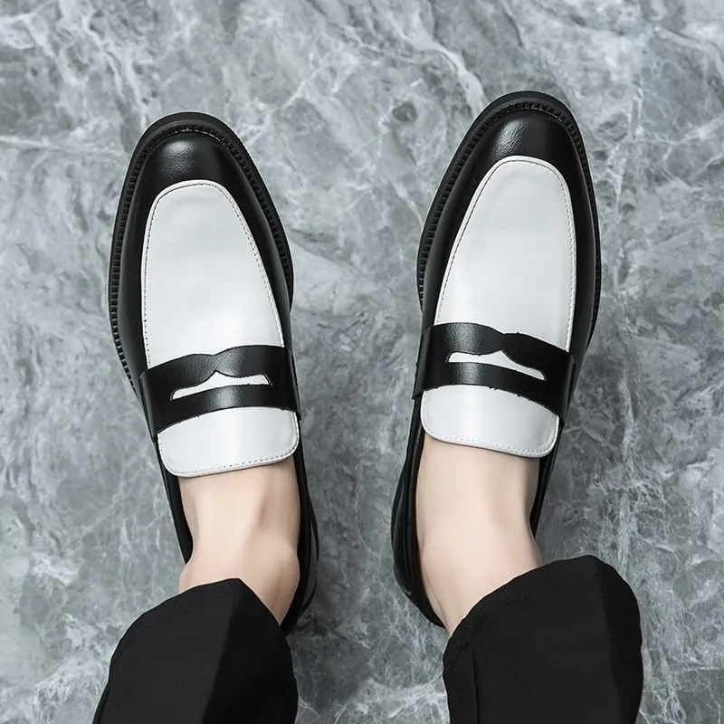 Men's Leather Shoes Loafers Casual Leather Shoes Business Leather Shoes Fashion Men's Casual Pointed Comfy Leather Shoes Casual Shoes