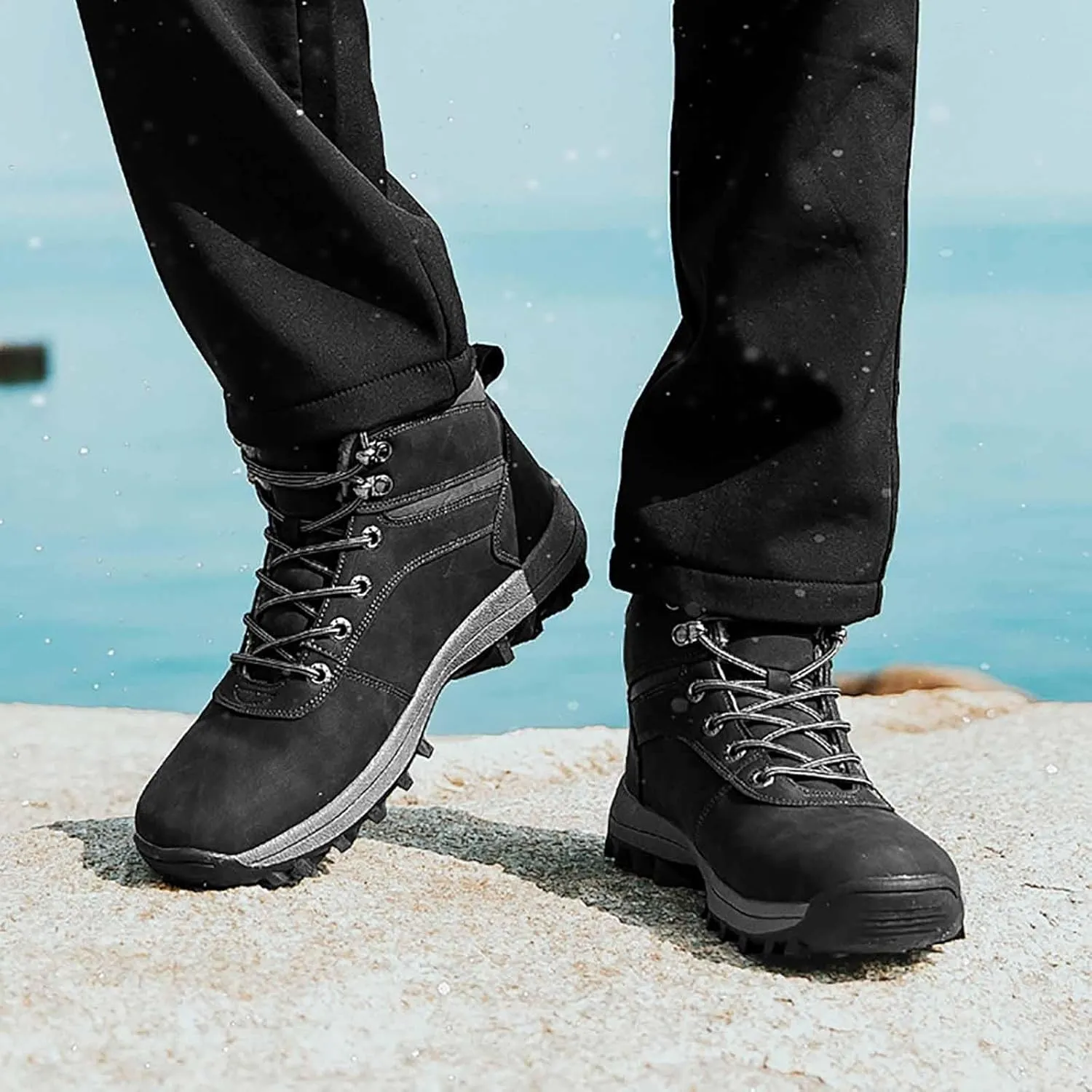 Military Tactical Boots for Men, Men's Waterproof Hiking Boots Outdoor Lightweight Work Boots Durable Leather Work Utility Outdoor Assault Boots