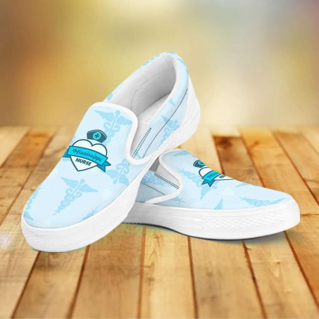 Mississippi Nurse Slip-on Shoes Blue