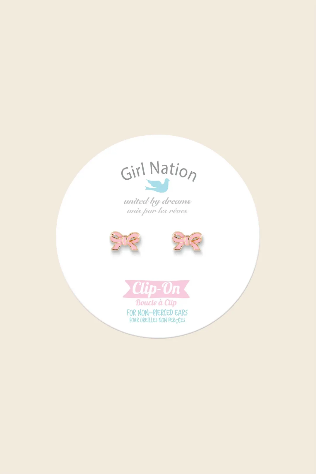PINK BOW CLIP ONS