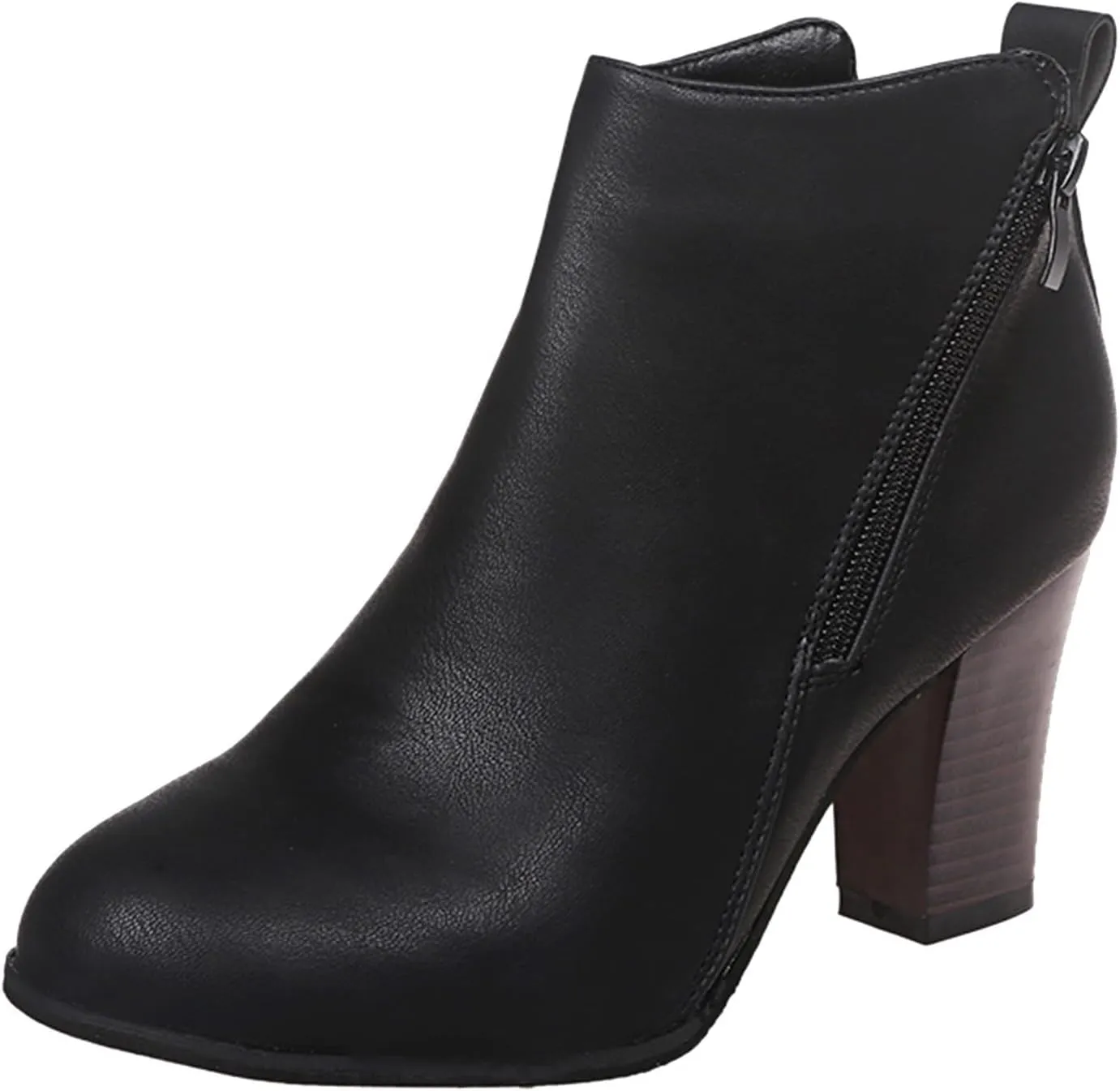 Retro Pointed Toe Ankle Boots Chunky Heels Fashion Women Boots Square and Stacked Heel Pointed Toe Side Zipper