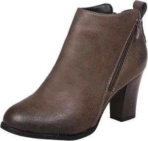 Retro Pointed Toe Ankle Boots Chunky Heels Fashion Women Boots Square and Stacked Heel Pointed Toe Side Zipper