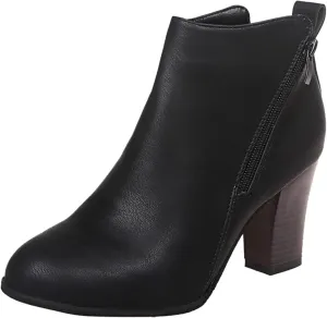 Retro Pointed Toe Ankle Boots Chunky Heels Fashion Women Boots Square and Stacked Heel Pointed Toe Side Zipper