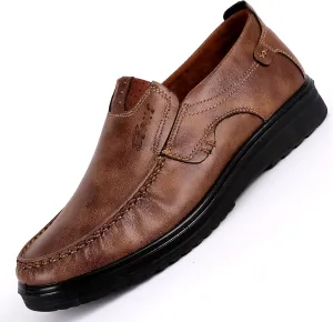 RZDYSQ Men's Loafers Leather Casual Shoes, Mens Slip On Loafer Leather Casual Walking Shoes